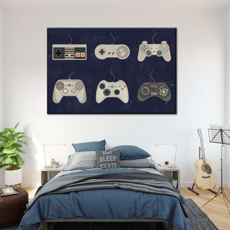 Evolution Artwork, Grey Hallway, Alternative Artists, Multi Panel Wall Art, Boys Rooms, Video Game Controller, Man Cave Bar, Panel Wall Art, Canvas Decor