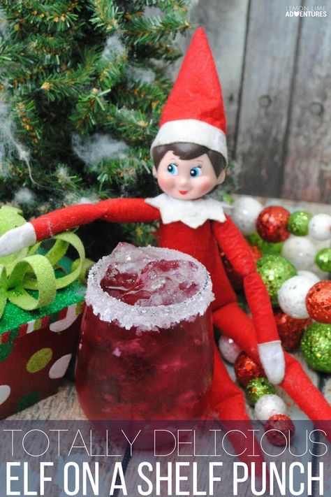 Totally Delicious Elf on a Shelf Punch! Winter Drinks Alcoholic, Holiday Party Punch, Holiday Meal Planning, Punch Drinks, Easter Birthday, Party Punch, Christmas Snacks, Christmas Drinks, Homemade Crafts