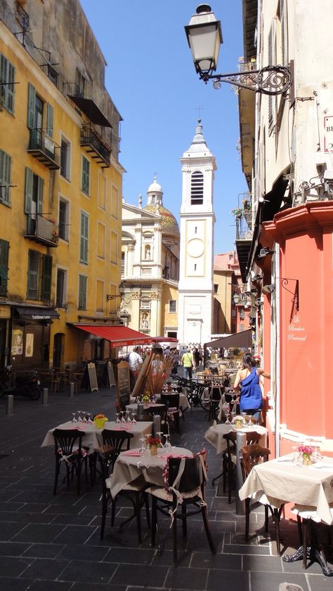 Old Nice France, Old Town Nice France, Small Town France, Nice Old Town, French Town, France Summer, Koi Painting, France Aesthetic, French Summer