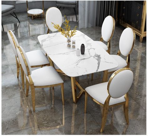 Marble dining table set