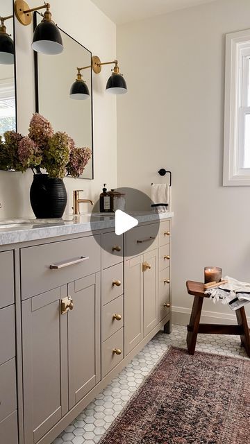 Benjamin Moore Smoky Ash, Smoky Ash Benjamin Moore, Briarwood Benjamin Moore, Benjamin Moore Briarwood, Benjamin Moore Ashley Gray, Taupe Bathroom Vanity, Greige Bathroom Vanity, Greige Vanity, Gray Vanity Bathroom