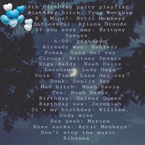 19 Birthday Songs, 18th Birthday Playlist, Songs For 18th Birthday, Birthday Playlist, Selena Gomez Birthday, Party Playlist, Artic Monkeys, Birthday Songs, 18th Birthday Party