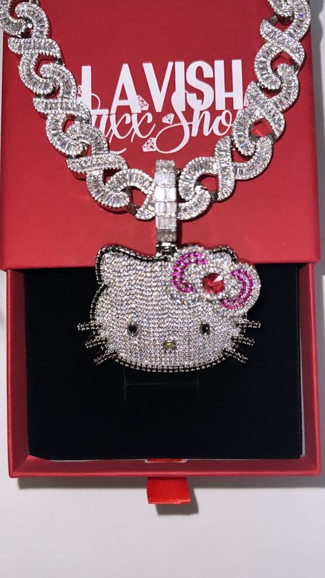 Hello Kitty Chain, Hello Kitty Necklace, Kitty Necklace, Pretty Watches, Hello Kitty Jewelry, Hello Kitty Accessories, Y2k Jewelry, Jewelry Accessories Ideas, Earrings Accessories