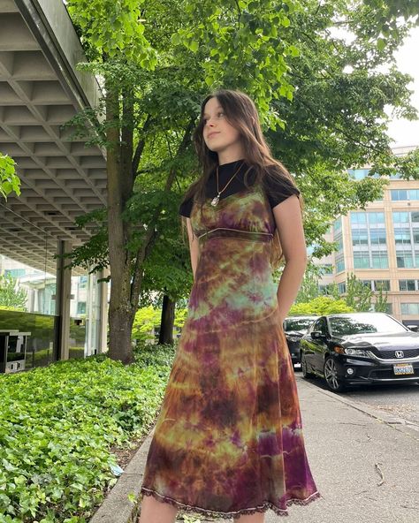 kaitlyn on Instagram: “idek” 70s Outfit, Hippie Lifestyle, Vintage Slip Dress, 70s Outfits, Vintage Slip, Tie Dye Outfits, Vintage Slips, 70s Dress, The 70s