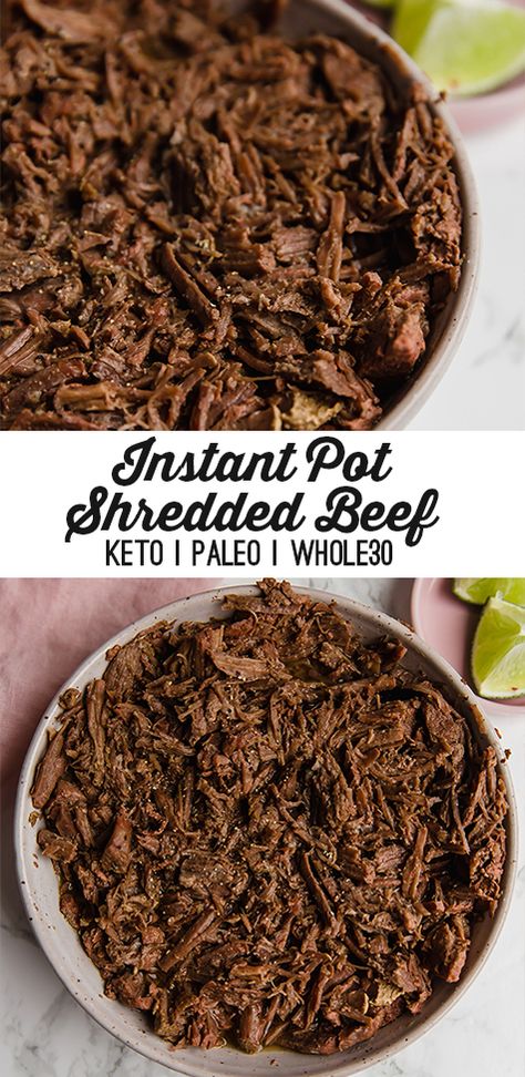 Instapot Pulled Beef, Shredded Beef Instant Pot, Shredded Beef For Tacos, Instant Pot Shredded Beef, Beef For Tacos, Whole30 Beef, Slow Cooker Shredded Beef, Shredded Beef Recipes, Unbound Wellness