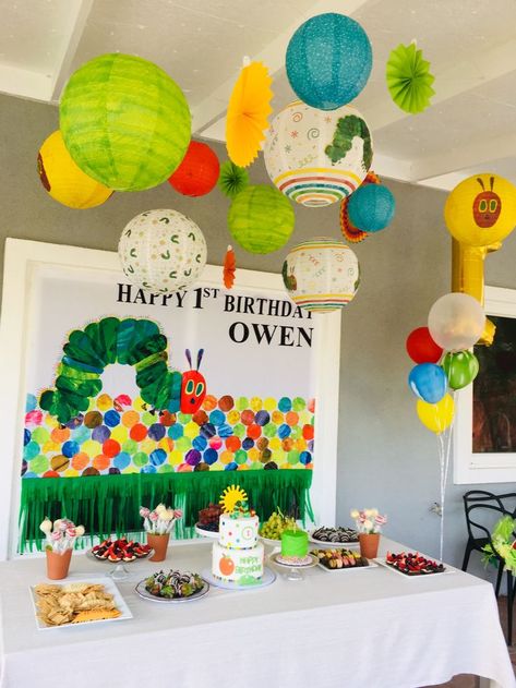 Caterpillar Birthday Party, Hungry Caterpillar Birthday 1st, One Hungry Caterpillar Birthday, Hungry Caterpillar Birthday Cake, Very Hungry Caterpillar Printables, Hungry Caterpillar First Birthday, The Very Hungry Caterpillar Birthday, Very Hungry Caterpillar Party, Very Hungry Caterpillar Birthday Party