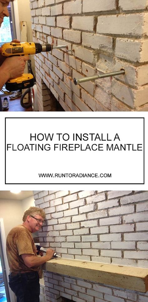 How to Install a Floating Mantle (The Easy Way in Just One Afternoon!) Fireplace Mantle Diy, Floating Fireplace Mantle, Create A Fireplace, Mantle Diy, Floating Fireplace Mantel, Diy Fireplace Mantle, Floating Mantle, Floating Fireplace, Fireplace Redo