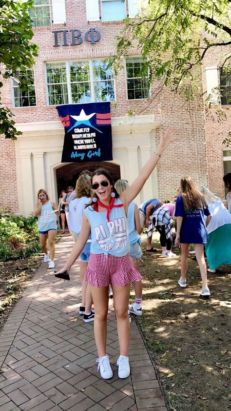 PI PHI BID DAY! #sorority #bidday #topgun #redwhiteblue #piphi Now Boarding Bid Day Theme, Airplane Bid Day Theme, Miss American Pie Bid Day, Bidday Themes, Pi Phi Bid Day, Sorority Rush Week, Sorority Themes, Recruitment Themes, Flying First Class