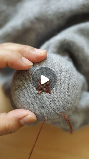 Mending Sweater Holes With Embroidery, Mending Holes In Tshirts, Embroidered Hole Repair, Mending With Embroidery, How To Stitch A Hole, Embroidery Over Holes, Embroidery To Cover Holes, Mending Holes With Embroidery, Darning A Hole