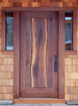 NEWwoodworks Live Edge Fine Woodworking - craftsman - Front Doors - New York - NEWwoodworks Fine Woodworking Timber Frame Exterior, Rustic Wood Doors, Rustic Front Door, Wood Exterior Door, Cool Doors, Timber Frame Homes, Rustic Doors, Beautiful Doors, New Energy