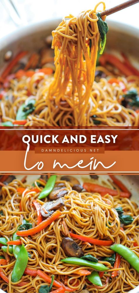 Cheap Lo Mein Recipe, Asian Dinner For Two, 15 Minute Lo Mein, Easy Delicious Asian Recipes, Lo Mein Recipe With Hoisin Sauce, Best Chinese Food Recipes At Home, Steak Low Mein, Quick Lo Mein Recipe, Meal Prep Lo Mein