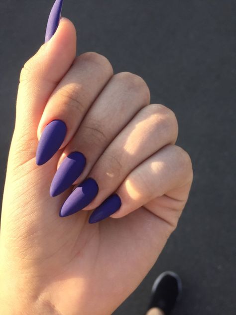 Mate Almond Nails, Mat Purple Nails, Dark Purple Matte Nails, Jesus Nails, Tumblr Thoughts, Classy Almond Nails, Purple Acrylic Nails, Spring Acrylic Nails, Vintage Nails