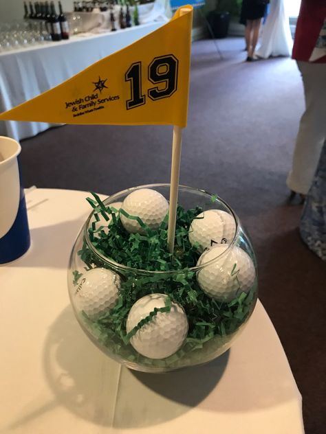 Golf Party Centerpiece Ideas, Hole In One Table Decor, Golf Party Centerpiece Table Decorations, Hole In One Center Piece, Golf Banquet Centerpieces, Golf Tournament Centerpieces, Golf Table Centerpiece, Golf Photo Backdrop, Golf Theme Centerpieces