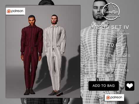 The Sims Resource - [PATREON] ASOS MALE COLLECTION - SET IV (Smart Jacket) Sims 4 Cc Hair, Sims 4 Studio, Clothing Male, Smart Jackets, David Sims, Male Clothing, Best Sims, Smart Trousers, Sims 4 Clothing