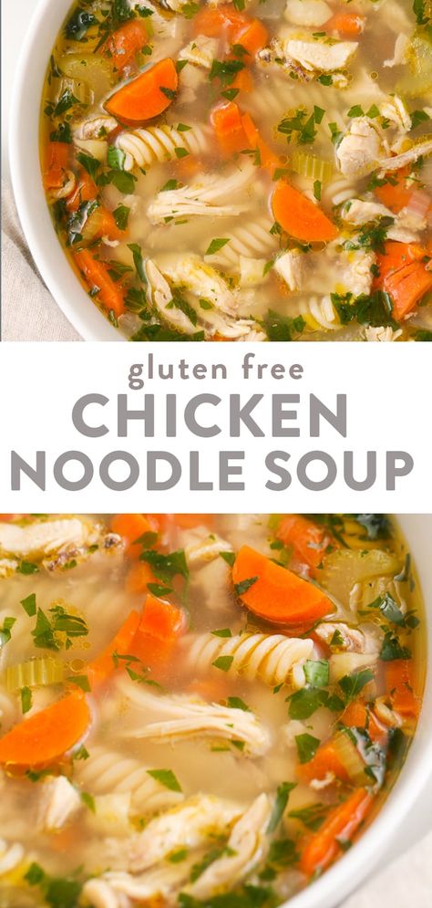 Chicken Noodle Soup Rotisserie, Gluten Free Chicken Soup, Gluten Free Chicken Noodle Soup, Gluten Free Soup Recipes Glutenfree, Chicken Noodle Soup Crock Pot, Chicken Noodle Soup Easy, Homemade Chicken Noodle, Chicken Tender, Gluten Free Noodles