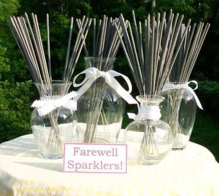 Using wedding sparklers as your centerpieces can be both beautiful and cost-effective since they double as wedding favors. Sparkler Send Off, Wedding Sparklers, July Wedding, Here Comes The Bride, Wedding Things, Fun Wedding, Country Wedding, Wedding Centerpieces, Future Wedding