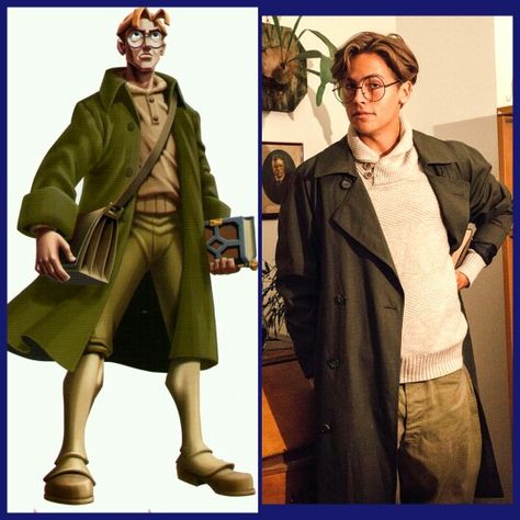 So Cole Sprouse has the best Halloween costume ever! Milo from Atlantis. Genius. He wins Halloween and it's not even here yet... Milo Halloween Costume, Princess Kida And Milo Costume, Guys Halloween Costumes Aesthetic, Milo Thatch Haircut, Male Disney Characters Costumes, Male Disney Costumes, Milo Atlantis Costume, Male Costume Ideas Halloween, Male Halloween Costumes Men