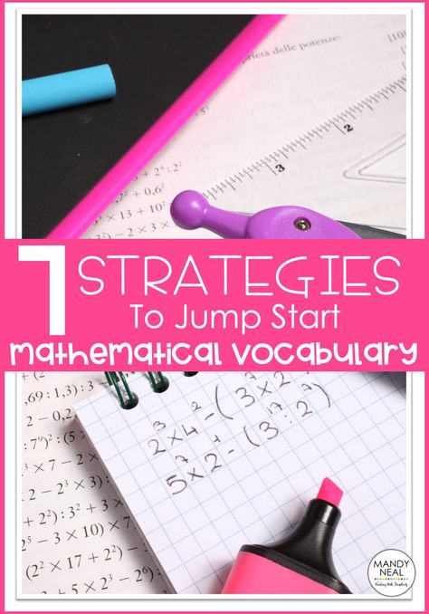 7 Ways to Review Math Vocabulary - Mandy Neal Math Vocabulary Activities, Math Word Walls, Math Tasks, Math Vocabulary, Math Words, Vocabulary Activities, Math Review, High Frequency Words, Math Curriculum