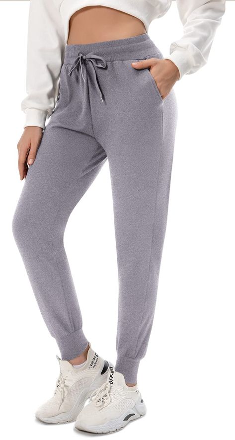 PRICES MAY VARY. 92% Polyester, 8% Spandex Imported 🔥【COMFORTABLE FABRIC】: With buttery soft and skin-friendly fabric,soft fleece lining, FULLSOFT womens sweatpants with pockets can provide long lasting warmth when temperature drops.These fleece lined sweatpants for women will give you best protection whether you are participating in winter sports or simply lounging at home. 🔥【ELASTIC AND ADJUSTABLE WAISTBAND】:Easily adjust waist circumference. The comfortable elastic band and adjustable drawstring will keep it on your waist without rolling off during training. This pants can show the curve of your long legs very well. 🔥【TWO SIDE POCKETS】:FULLSOFT thermal joggers for women feature 2 deep side pockets for easy storage of your essentials. Just put your phone & wallet into the pockets and Joggers With Pockets For Yoga, Gray Comfortable Activewear With Pockets, Gray Activewear With Elastic Waistband, Gray Elastic Waistband Jogging Pants, Gray Jogging Pants With Elastic Waistband, Gray Joggers For Winter, Gray Relaxed Fit Yoga Pants For Loungewear, Comfortable Winter Workout Bottoms, Gray Ankle-length Loungewear Bottoms