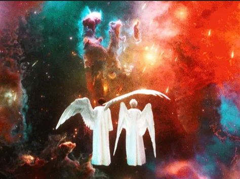 Good Omens Wallpaper Aesthetic Pc, Good Omens Wings Scene, Good Omens Nebula, Good Omens Angels, Good Omens Desktop Wallpaper, Good Omens Intro, Good Omens Banner, Good Omens Wallpaper Laptop, Good Omens Screencaps