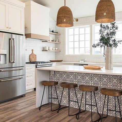 This Is the Countertop Trend Were Seeing Everywhere | Real Simple #trending #countertop #wallpaper #new #stools #kitchen #own #detail #interiordesign #kitchenisland #simple #pattern #minimalist Interior Boho, Pantry Makeover, Decor Ikea, Decor Minimalist, Home Design Decor, Kitchen Remodel Idea, 인테리어 디자인, Interior Design Kitchen, Home Decor Kitchen