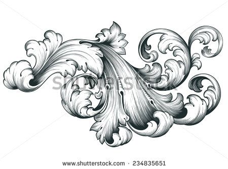 Acanthus Tattoo, Filigree Outline, Filigree Tattoo, Kunst Tattoos, Ornament Drawing, Tooling Patterns, Ornate Design, Scroll Pattern, Engraving Art