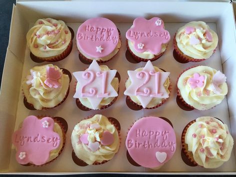 Cupcake 21st Birthday Ideas, Pink 21st Birthday Cupcakes, 21 Birthday Cupcakes Ideas, 21st Cupcake Ideas, 21 Birthday Cupcakes, Cupcakes 21st Birthday, 21st Cupcakes, 21 Cupcakes, Classy 21st Birthday