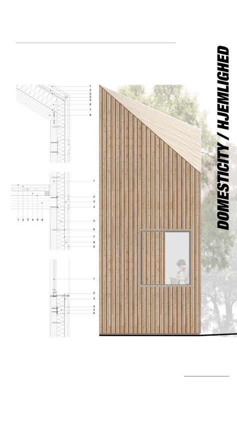 Wooden Facade Detail, Wood Panel Exterior Home, Wood Structure Detail, Wood Facade Detail, Timber Cladding Detail, Wooden Elevation, Wooden Cladding Exterior, Siding Detail, Nordic Architecture