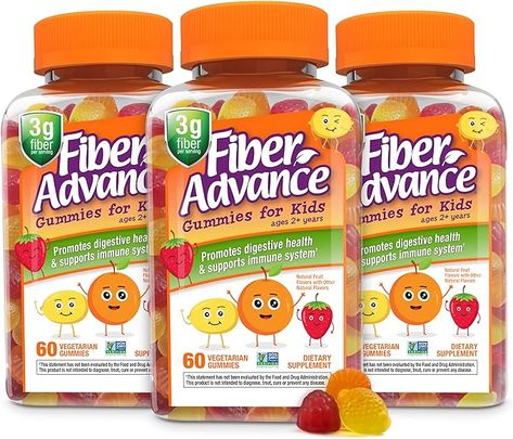 100% Plant Based Fiber Supplement for Digestive Health | Chicory Root Inulin Prebiotic Fiber Gummies | Gluten Free, Vegetarian, & Non-GMO (Kids 3-Pack) Plant Based Fiber, Fiber Gummies, Daily Fiber Intake, Gummy Vitamins, Chicory Root, Fiber Supplements, Digestive Enzymes, Picky Eaters, Fruit Flavored