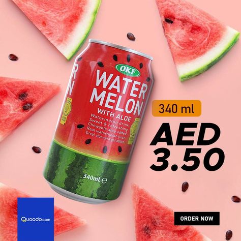 Stay cool 🧊 with this sweet and refreshing watermelon 🍉 drink from OKF. Order your can right away from Quoodo 🛒 to quench your thirst. ''The ultimate summer staple'' Call Us / Whatsapp: 0528262303 Order Now: https://bit.ly/43lCPVs We Do #FreeHomeDelivery . . . #refreshingwatermelon #refreshingdrinks #watermelondrinks #watermelonjuice #purewatermelonjuice #summerdrink #beverages #onlinegrocery #okf #grocerydelivery #onlinesupermarket #quoodo #dubai #uae Watermelon Drinks, Melon Tea, Watermelon Drink, Refreshing Water, Watermelon Lemonade, Can Drink, Watermelon Juice, Drinks Design, Online Supermarket