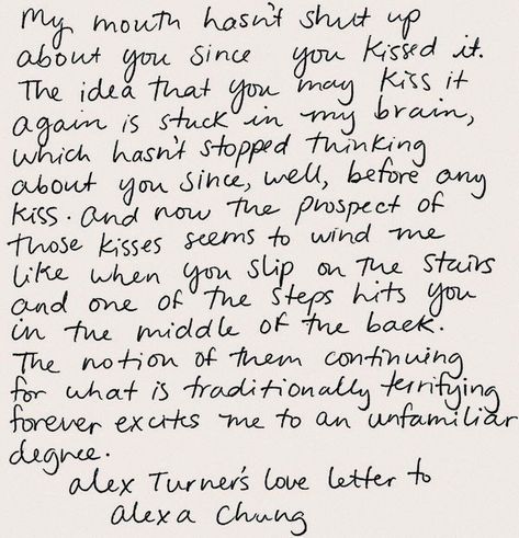 Alex Alexa, Seulgi Icons, Handwritten Letter, Artic Monkeys, I'm With The Band, Alex Turner, Will Turner, Alexa Chung, Love Letter