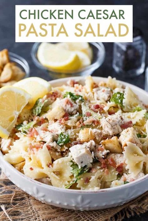 Chicken Caesar Pasta, Caesar Pasta Salad, Caesar Pasta, Chicken Caesar Pasta Salad, Greek Chicken Salad, Classic Caesar Salad, Chicken Caesar, Chicken Caesar Salad, Summer Backyard