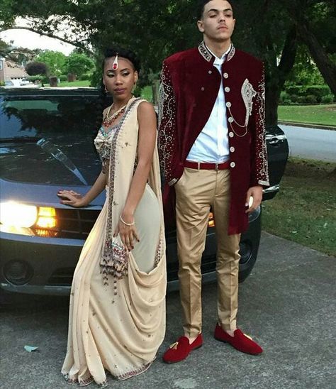 Pinterest: @ princessishereo ✨ Dress Ideas Indian, Matching Prom Outfits, Proposal Dress, Indian Prom Dresses, Prom 2k17, Prom Trends, Prom Goals, Prom Couples, African Prom Dresses