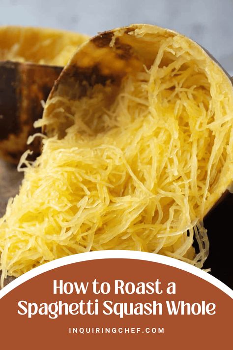 How to Roast a Spaghetti Squash Whole Roasting A Spaghetti Squash, How To Roast A Spaghetti Squash, How To Roast Spaghetti Squash, Spaghetti Squash How To Cook, How To Prepare Spaghetti Squash, Roasting Spaghetti Squash, Roasted Asparagus And Potatoes, Roast Spaghetti Squash, Side Dishes For Fish