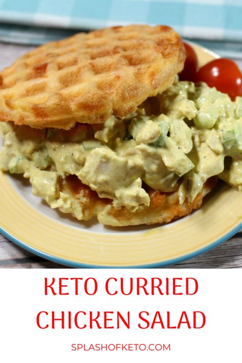 This keto curried chicken salad is amazingly flavorful and has the perfect combination of creamy and crunchy elements! Thm Salads, Curried Chicken Salad, Keto Curry, Curried Chicken, Chicken Curry Salad, Curry Powder, Curry Chicken, Chicken Salad, Sour Cream