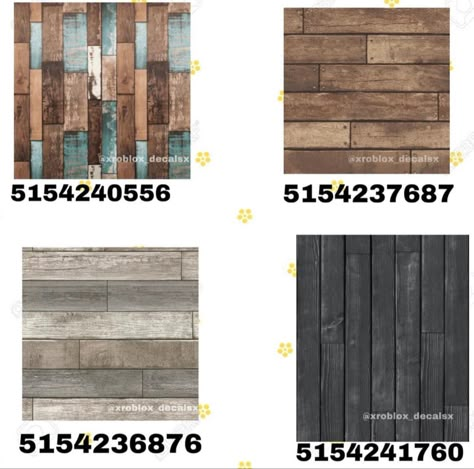 @xroblox_decalsx on instagram Bloxburg Wallpaper Codes Exterior, Bloxburg Blank Wall Ideas, Stone Wall Decal Bloxburg, Bloxburg Wall Decals Wood, Bloxburg Wood Panel Decals, Wood Decal Codes Bloxburg, Wood Floor Decals Bloxburg, Bloxburg Colors Codes, Bloxburg Material Code