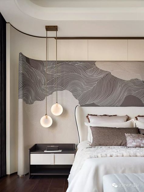 Guest Bedroom Interior Design Modern, Zen Bedroom Design, Bedroom Interior Design Luxury, Hotel Room Design, Accent Wall Bedroom, Bedroom Decor Design, Bedroom Bed Design, Interior Concept, Bedroom Furniture Design