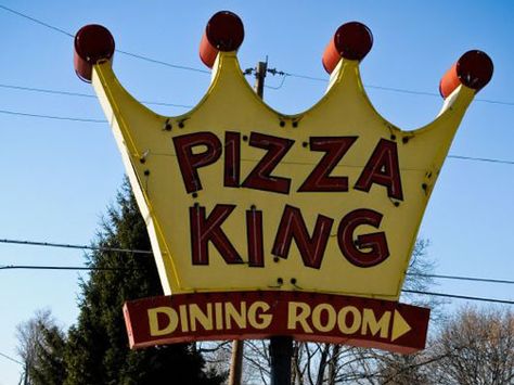 Pizza King - Muncie, Indiana Postcard Project, Pizza King, Indiana Girl, Muncie Indiana, Night Gallery, Indiana Travel, Building Signs, Rc Cola, Childhood Memories 70s