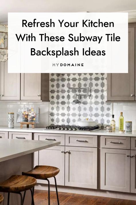 Accent Wall Behind Stove, White Subway Tile Kitchen Backsplash With Accent Behind Stove, Accent Backsplash Kitchen, Wall Behind Stove Ideas Kitchens, Backsplash With Accent Behind Stove, Subway Tile Backsplash With Accent, Accent Backsplash Behind Stove, Accent Tile Behind Stove, Tile Accent Wall Kitchen