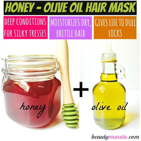 Honey and Olive Oil Hair Mask | Awesome non wasteful recipe for improving your hairs shine Andrew health, many DIY hair treatments call for massive amounts of each ingredient! This recipe is really worth skipping the salon. Honey Olive Oil Hair Mask, Deep Conditioning Diy, Homemade Shampoo Recipes, Organic Hair Mask, Olive Oil Hair Mask, Oil Hair Mask, Olive Oil Hair, Shampoo Recipe, Coconut Oil Hair Mask