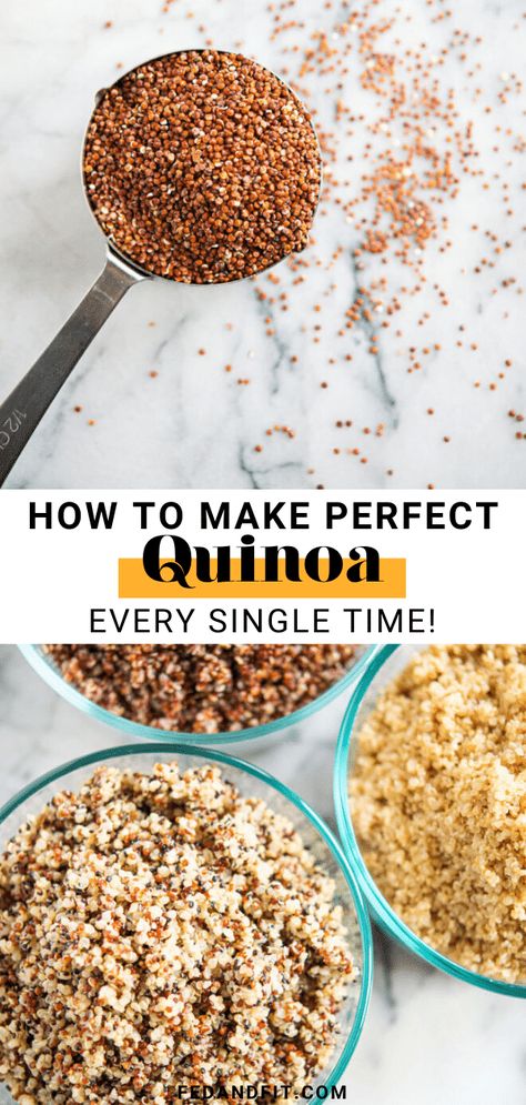 We’re walking you through how to make quinoa perfectly fluffy and flavorful every time, and giving you 3 tips to make it *seriously* delicious! Make Quinoa, What Is Quinoa, Perfect Quinoa, Red Curry Sauce, Fed And Fit, Cooking Wild Rice, Making Quinoa, Meatless Mondays, Aip Recipes