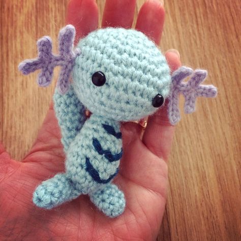 Yesterday, when I was writing the review for Mudkip pattern (Pokemon #258 Gobou) : link here, it reminded me of Axoloto, (Wooper in English), another Pokemon c Pokemon Wooper, Wooper Pokemon, Pokemon Crochet Pattern, Crochet Pokemon, Pokemon Pattern, Pokemon Craft, Crochet Blog, Yarn Tail, My Future