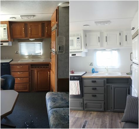 DeLeon Dialogue Rv Kitchen Remodel, Trailer Makeover, Glamper Camper, Kombi Motorhome, Rv Redo, Camper Remodeling, Camper Redo, Camper Trailer Remodel, Interior Boho