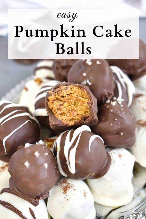 Pumpkin Bread Cream Cheese, Spice Cake Balls, Pumpkin Spice Cake Balls, Truffle Bites, Pumpkin Cake Balls, Chocolate Cake Pops Recipe, Gluten Free Pumpkin Cake, Pumpkin Bread Mix, Pumpkin Cake Easy