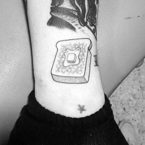 Toast Tattoo Cute, Slice Of Bread Tattoo, Bread And Butter Tattoo, French Toast Tattoo, Tea And Toast Tattoo, Breakfast Tattoo, Toast Tattoo, Bread Tattoo, Unforgettable Tattoo