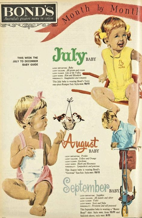 60s Coquette, Baby Guide, Books Images, December Baby, July Baby, Historical Newspaper, Great Names, Lucky Colour, Magazines For Kids