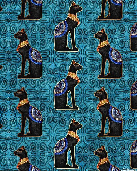 Egyptian Design Pattern, Egyptian Fabric, Egyptian Pattern, Egypt Museum, Egyptian Blue, Egyptian Cats, Egyptian Design, African Sunset, Ancient Egypt Art