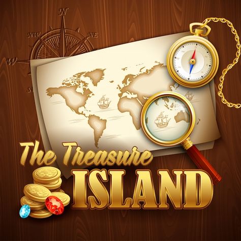 Treasure island. | Premium Vector #Freepik #vector #ancient-map #old-map #treasure-map #vintage-map Vector Design Graphics, Old Treasure Map, Map Poster Design, Vector Art Design, Island Theme, Treasure Map, Treasure Maps, Vector Free Download, Map Vector