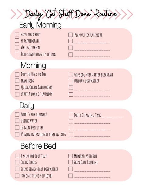 The printable combines the best of many different home routine while allowing space for you to add your own items. I love a good daily rhythm and I hope you enjoy this printable as much as I do. I always feel so accomplished when I check every box by the end of the night! Routine Checklist Printable, Easy Morning Routine, Daily Rhythm, Home Routine, Routine Checklist, Get Stuff Done, Checklist Printable, Nighttime Routine, Routine Planner