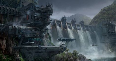 Alex Ichim on Instagram: “River base. #conceptart #digitalpainting #environment #digitalart #painting #scifi #dam #artist” Fantasy Settings, Dnd Backgrounds, Fantasy Setting, Deep Forest, Fantasy Concept Art, Environmental Art, Sci Fi Fantasy, Digital Painting, Concept Art